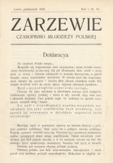 Zarzewie : czasopismo młodzieży polskiej. R. 1, 1910, nr 10