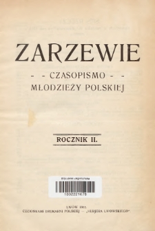 Zarzewie : czasopismo młodzieży polskiej. R. 2, 1911, Spis rzeczy