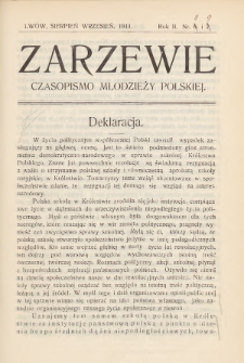 Zarzewie : czasopismo młodzieży polskiej. R. 2, 1911, nr 8-9