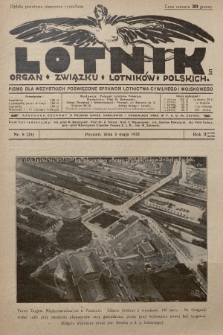 Lotnik : organ Związku Lotników Polskich : pismo dla wszystkich poświęcone sprawom lotnictwa cywilnego i wojskowego. 1925, nr 8 (25)
