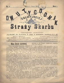 Dwutygodnik Galicyjskiej c. k. Straży Skarbu : czasopismo zawodowe. 1892, nr 5