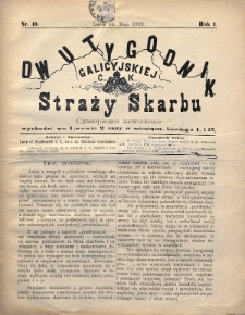 Dwutygodnik Galicyjskiej c. k. Straży Skarbu : czasopismo zawodowe. 1892, nr 10