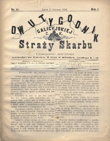 Dwutygodnik Galicyjskiej c. k. Straży Skarbu : czasopismo zawodowe. 1892, nr 11