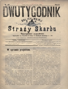 Dwutygodnik Galicyjskiej c. k. Straży Skarbu : czasopismo zawodowe. 1893, nr 20