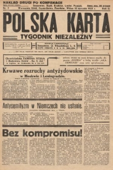 Polska Karta : tygodnik niezależny. 1935, nr 2 (nakład drugi po konfiskacie)