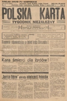 Polska Karta : tygodnik niezależny. 1935, nr 9 (nakład drugi po konfiskacie)