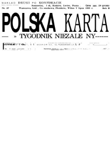 Polska Karta : tygodnik niezależny. 1935, nr 27 (nakład drugi po konfiskacie)