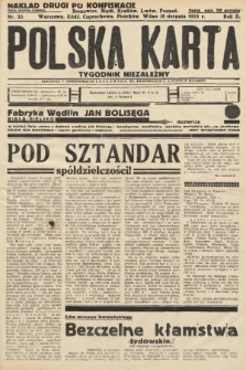 Polska Karta : tygodnik niezależny. 1935, nr 33 (nakład drugi po konfiskacie)