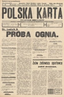 Polska Karta : tygodnik niezależny. 1935, nr 37 (nakład drugi po konfiskacie)