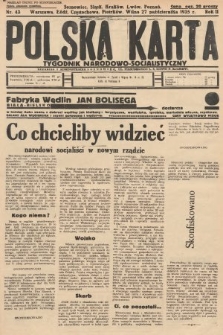 Polska Karta : tygodnik narodowo-socjalistyczny. 1935, nr 43 (nakład drugi po konfiskacie)