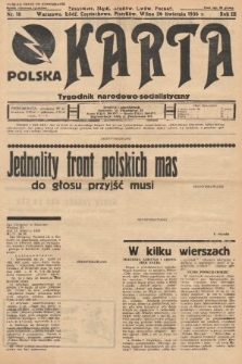 Polska Karta : tygodnik narodowo-socjalistyczny. 1936, nr 16 (nakład drugi po konfiskacie)