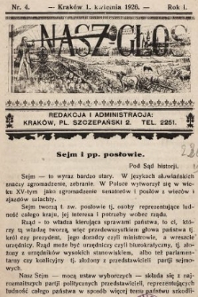 Nasz Głos. 1926, nr 4