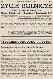 Życie Rolnicze : pismo tygodniowe ilustrowane : organ Związku Izb i Organizacyj Rolniczych R.P. 1936, nr 2