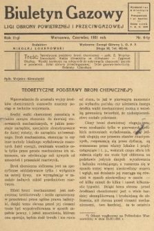 Biuletyn Gazowy Ligi Obrony Powietrznej i Przeciwgazowej. 1931, nr 6