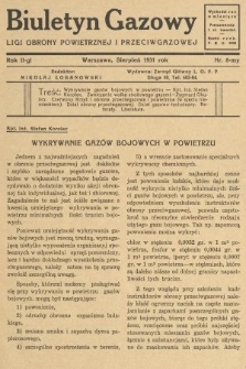Biuletyn Gazowy Ligi Obrony Powietrznej i Przeciwgazowej. 1931, nr 8