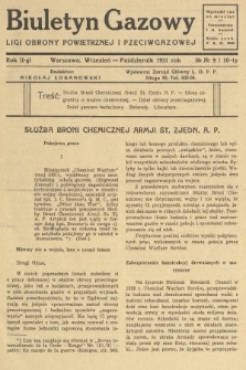 Biuletyn Gazowy Ligi Obrony Powietrznej i Przeciwgazowej. 1931, nr 9