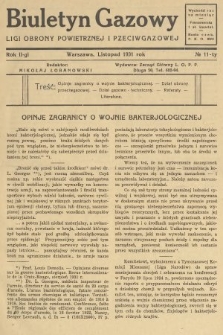 Biuletyn Gazowy Ligi Obrony Powietrznej i Przeciwgazowej. 1931, nr 11
