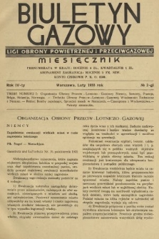 Biuletyn Gazowy Biura Dokumentacji Zarządu Głównego Ligi Obrony Powietrznej i Przeciwgazowej. 1933, nr 2