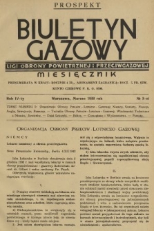 Biuletyn Gazowy Biura Dokumentacji Zarządu Głównego Ligi Obrony Powietrznej i Przeciwgazowej. 1933, nr 3