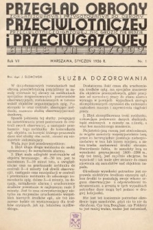 Przegląd Obrony Przeciwlotniczej i Przeciwgazowej : biuletyn gazowy. 1936, nr 1