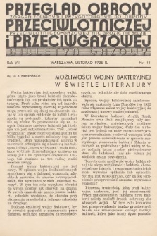 Przegląd Obrony Przeciwlotniczej i Przeciwgazowej : biuletyn gazowy. 1936, nr 11