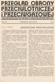 Przegląd Obrony Przeciwlotniczej i Przeciwgazowej : biuletyn gazowy. 1937, nr 5