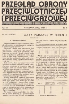 Przegląd Obrony Przeciwlotniczej i Przeciwgazowej : biuletyn gazowy. 1937, nr 7