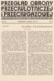 Przegląd Obrony Przeciwlotniczej i Przeciwgazowej : biuletyn gazowy. 1937, nr 8