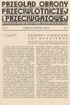 Przegląd Obrony Przeciwlotniczej i Przeciwgazowej : biuletyn gazowy. 1938, nr 4