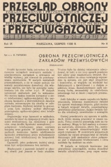 Przegląd Obrony Przeciwlotniczej i Przeciwgazowej : biuletyn gazowy. 1938, nr 8