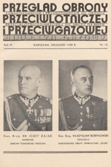 Przegląd Obrony Przeciwlotniczej i Przeciwgazowej : biuletyn gazowy. 1938, nr 12