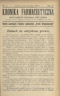 Kronika Farmaceutyczna : organ Galicyjskiego Tow. Farmaceutycznego „Unitas” w Krakowie. 1903, nr 2