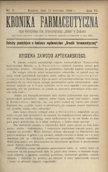 Kronika Farmaceutyczna : organ Galicyjskiego Tow. Farmaceutycznego „Unitas” w Krakowie. 1903, nr 9
