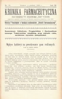 Kronika Farmaceutyczna : organ Galicyjskiego Tow. Farmaceutycznego „Unitas” w Krakowie. 1906, nr 12