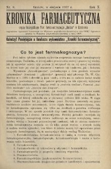 Kronika Farmaceutyczna : organ Galicyjskiego Tow. Farmaceutycznego „Unitas” w Krakowie. 1907, nr 8