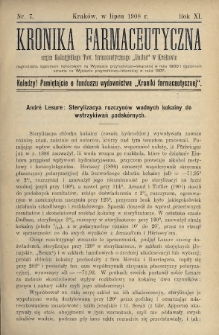 Kronika Farmaceutyczna : organ Galicyjskiego Tow. Farmaceutycznego „Unitas” w Krakowie. 1908, nr 7