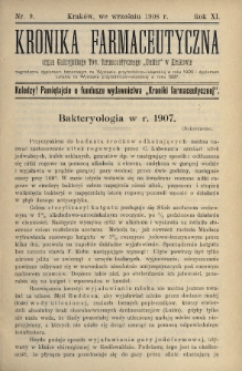 Kronika Farmaceutyczna : organ Galicyjskiego Tow. Farmaceutycznego „Unitas” w Krakowie. 1908, nr 9