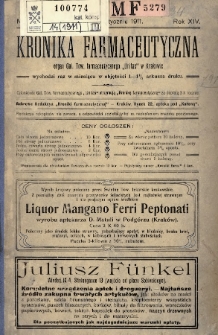 Kronika Farmaceutyczna : organ Galicyjskiego Tow. Farmaceutycznego „Unitas” w Krakowie. 1911, nr 1