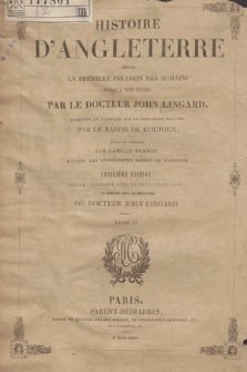 Histoire d'Angleterre depuis la première invasion des Romains jusqu'a nos jours. T. 2