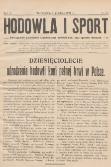 Hodowla i Sport : dwutygodnik poświęcony zagadnieniom hodowli koni oraz sportów konnych. 1928, nr 19