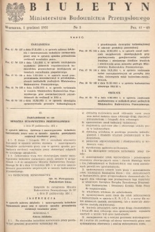 Biuletyn Ministerstwa Budownictwa Przemysłowego. 1951, nr 5
