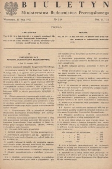 Biuletyn Ministerstwa Budownictwa Przemysłowego. 1952, nr 2