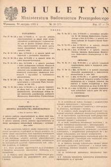 Biuletyn Ministerstwa Budownictwa Przemysłowego. 1952, nr 10