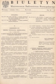 Biuletyn Ministerstwa Budownictwa Przemysłowego. 1952, nr 11