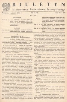 Biuletyn Ministerstwa Budownictwa Przemysłowego. 1952, nr 15