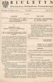 Biuletyn Ministerstwa Budownictwa Przemysłowego. 1953, nr 14