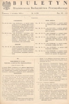 Biuletyn Ministerstwa Budownictwa Przemysłowego. 1953, nr 16