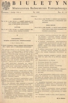 Biuletyn Ministerstwa Budownictwa Przemysłowego. 1954, nr 3