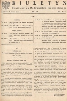 Biuletyn Ministerstwa Budownictwa Przemysłowego. 1954, nr 6