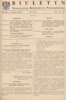 Biuletyn Ministerstwa Budownictwa Przemysłowego. 1954, nr 17